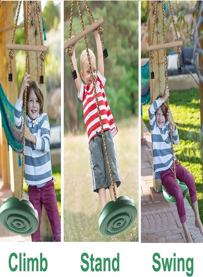 REZNOR أرجوحة قرصية للأطفال من ريزنور، ملحقات مجموعة الأرجوحة، قضبان تسلق قابلة لتعديل الارتفاع 7 أقدام، أرجوحة شجرة للفناء الخلفي، أخضر - Image 3